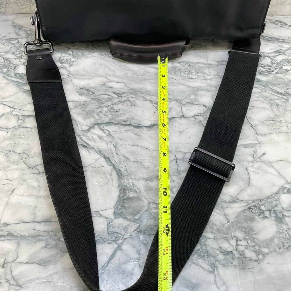 Jack Spade Black and Dark Brown Nylon Messenger Bag